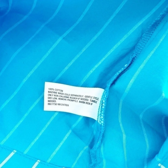 NWT A New Day Sleeveless Shift Mini Dress Striped Size Small Blue Tie Back - Picture 6 of 7